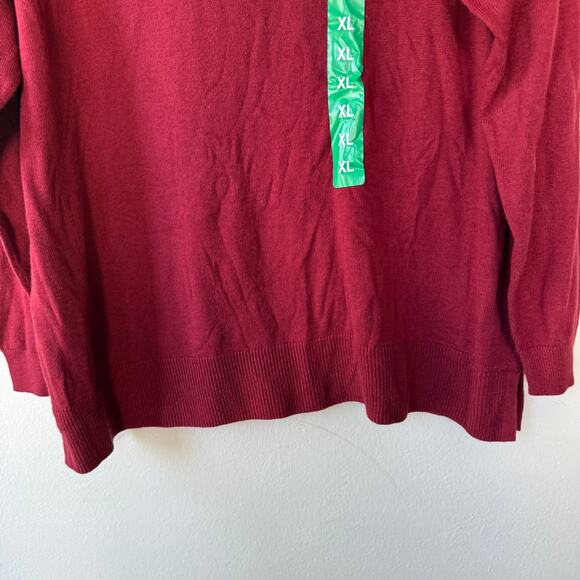Lucky Brand red v neck pullover sweater size XL new - Picture 4 of 9